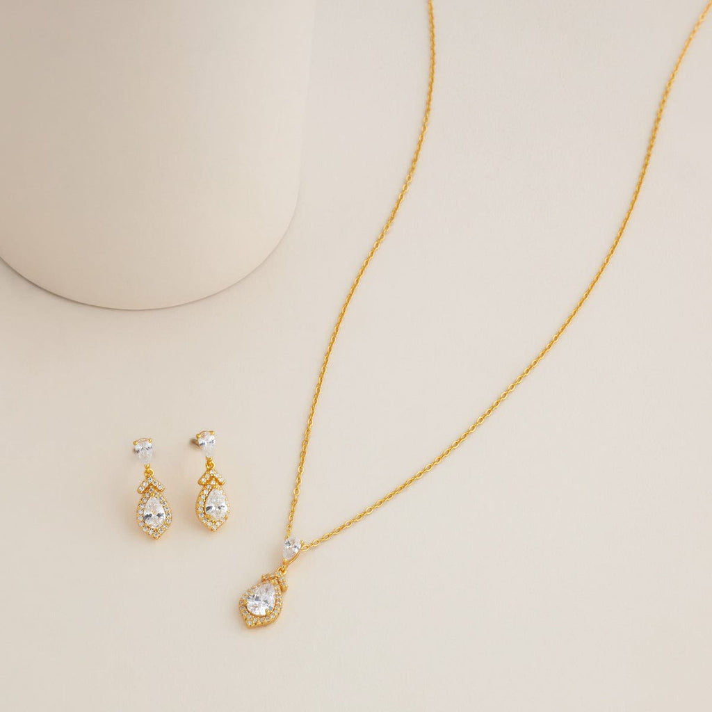 Silver Chain Pendant Earring Set 92.5 Silver Pendant With Chain and Earring Set 194150