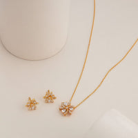 Silver Chain Pendant Earring Set 92.5 Silver Pendant With Chain and Earring Set 194165