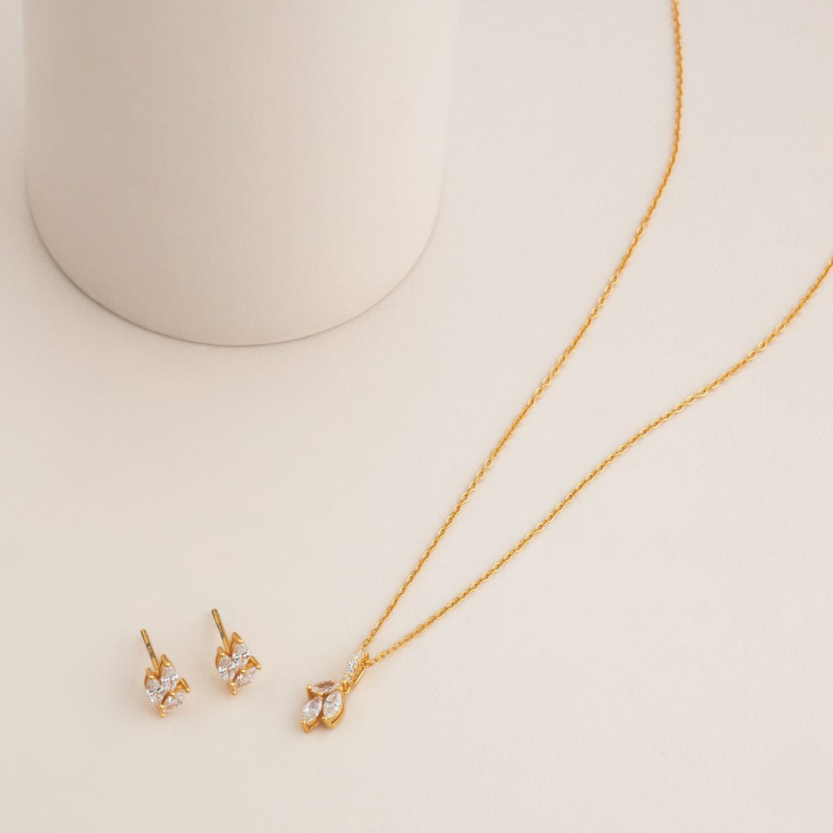 Silver Chain Pendant Earring Set 92.5 Silver Pendant With Chain and Earring Set 194168