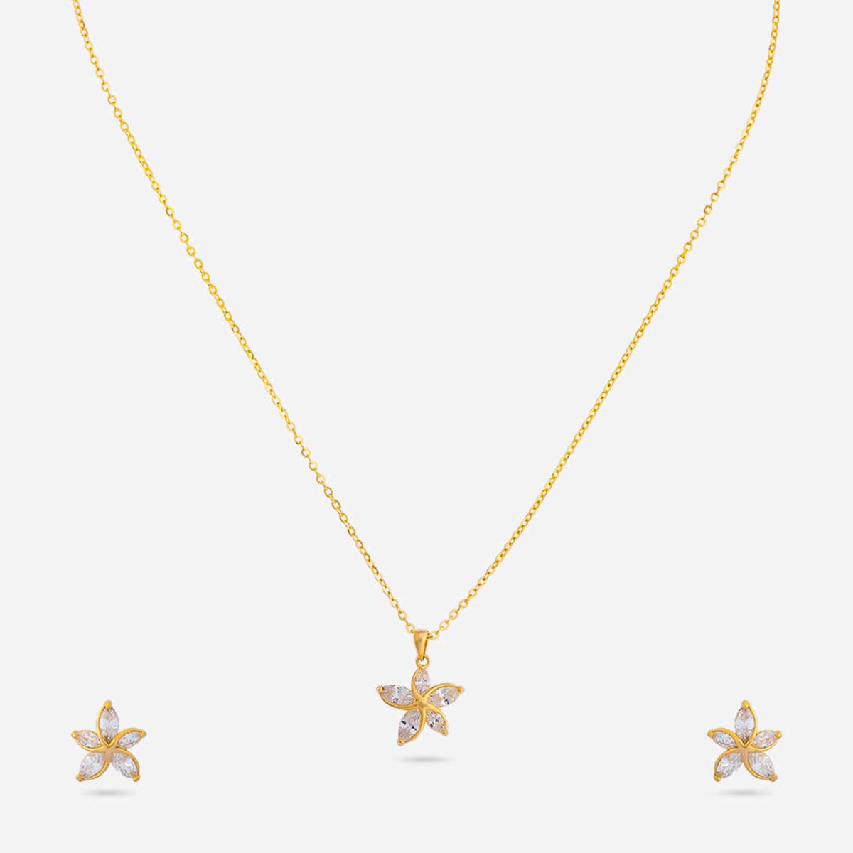 Silver Chain Pendant Earring Set 92.5 Silver Pendant with Chain and Earring Set 194620