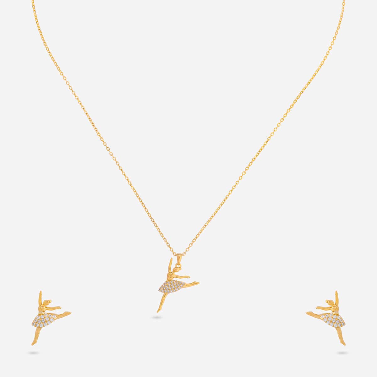 Silver Chain Pendant Earring Set 92.5 Silver Pendant with Chain and Earring Set 194622