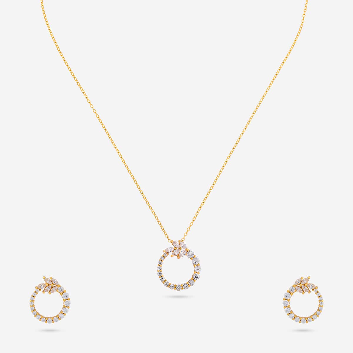 Silver Chain Pendant Earring Set 92.5 Silver Pendant with Chain and Earring Set 194792