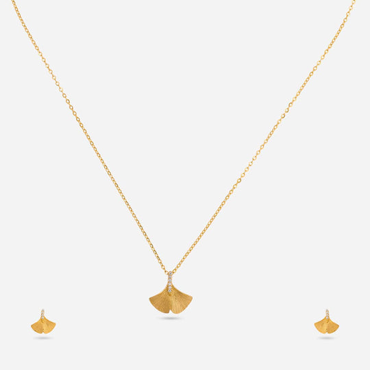 Silver Chain Pendant Earring Set 92.5 Silver Pendant with Chain and Earring Set 200622