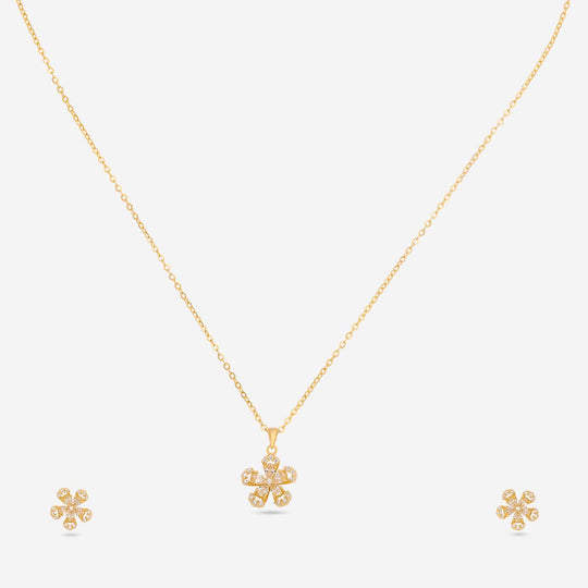 Silver Chain Pendant Earring Set 92.5 Silver Pendant with Chain and Earring Set 200626