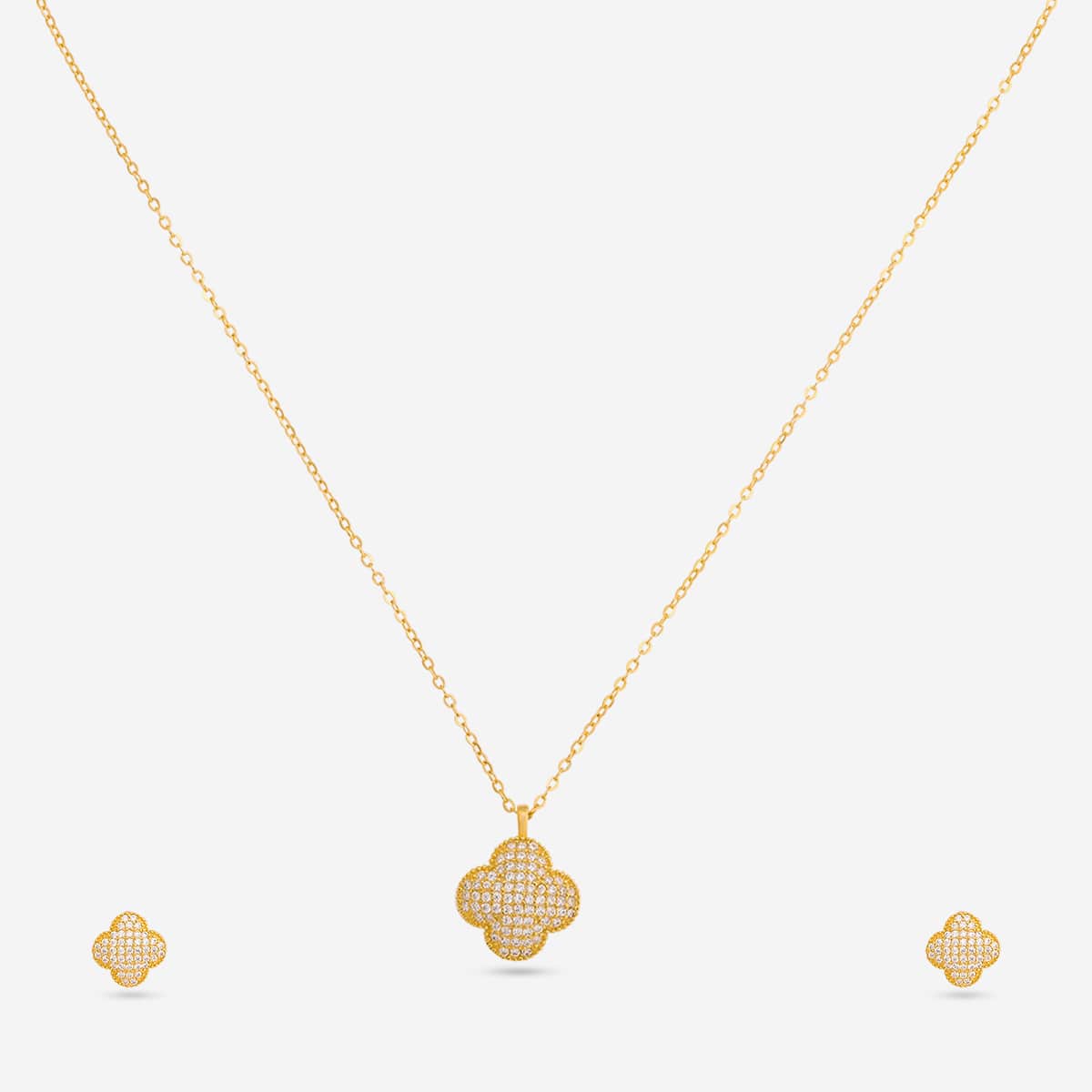Silver Chain Pendant Earring Set 92.5 Silver Pendant with Chain and Earring Set 200629