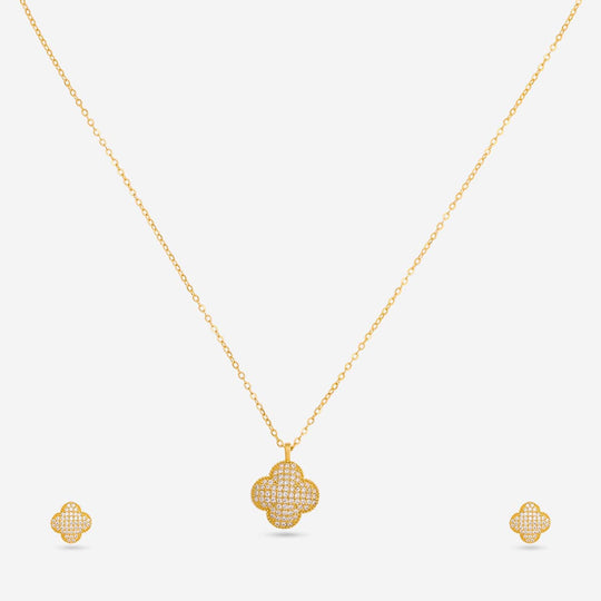 Silver Chain Pendant Earring Set 92.5 Silver Pendant with Chain and Earring Set 200629