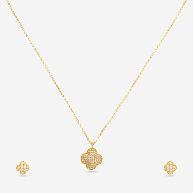 Silver Chain Pendant Earring Set 92.5 Silver Pendant with Chain and Earring Set 200629