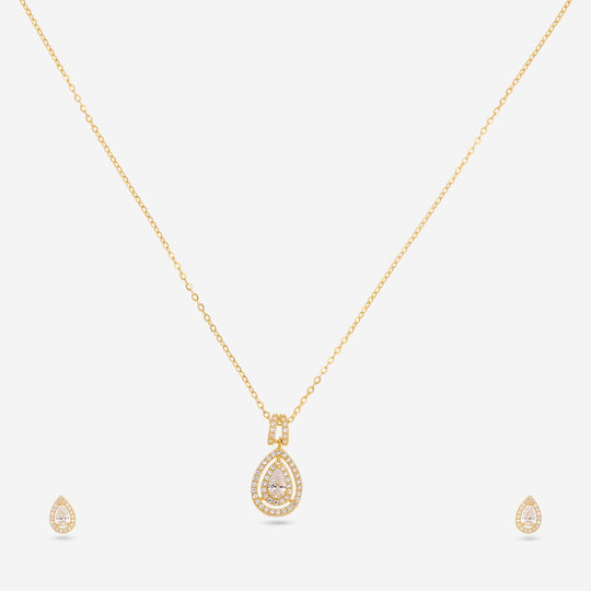 Silver Chain Pendant Earring Set 92.5 Silver Pendant with Chain and Earring Set 200631
