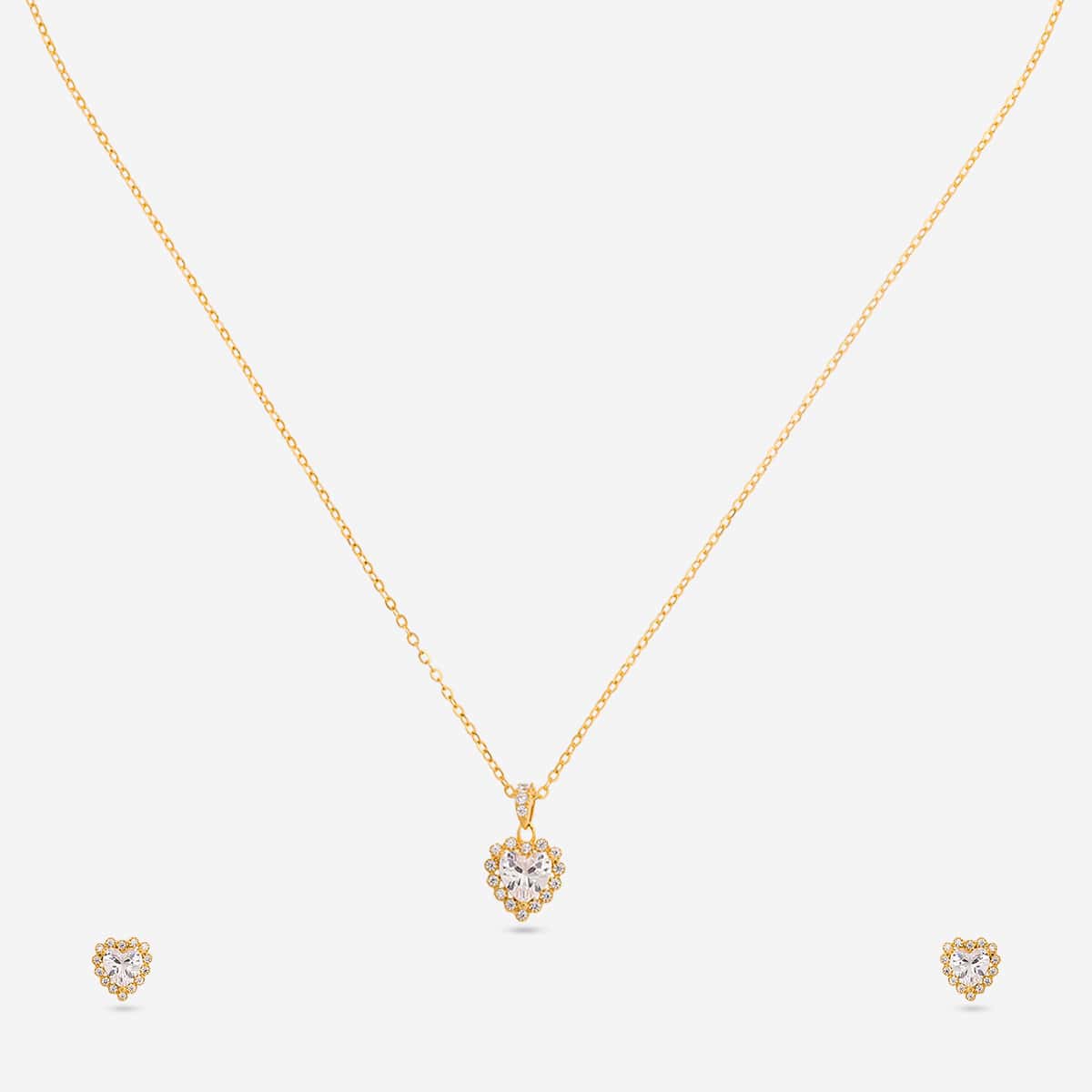 Silver Chain Pendant Earring Set 92.5 Silver Pendant with Chain and Earring Set 200638