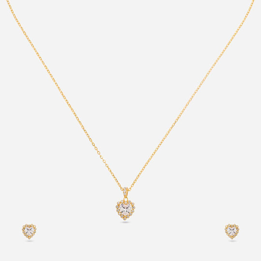 Silver Chain Pendant Earring Set 92.5 Silver Pendant with Chain and Earring Set 200638