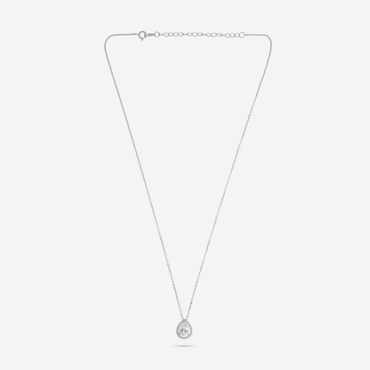 Silver Chain Pendant Earring Set 92.5 Silver Pendant with Chain and Earring Set 188213