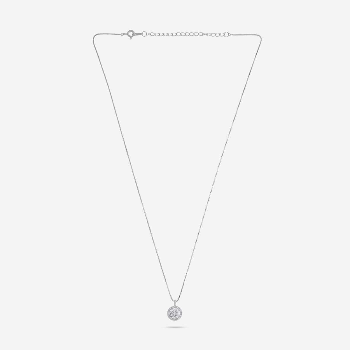 Silver Chain Pendant Earring Set 92.5 Silver Pendant with Chain and Earring Set 188214