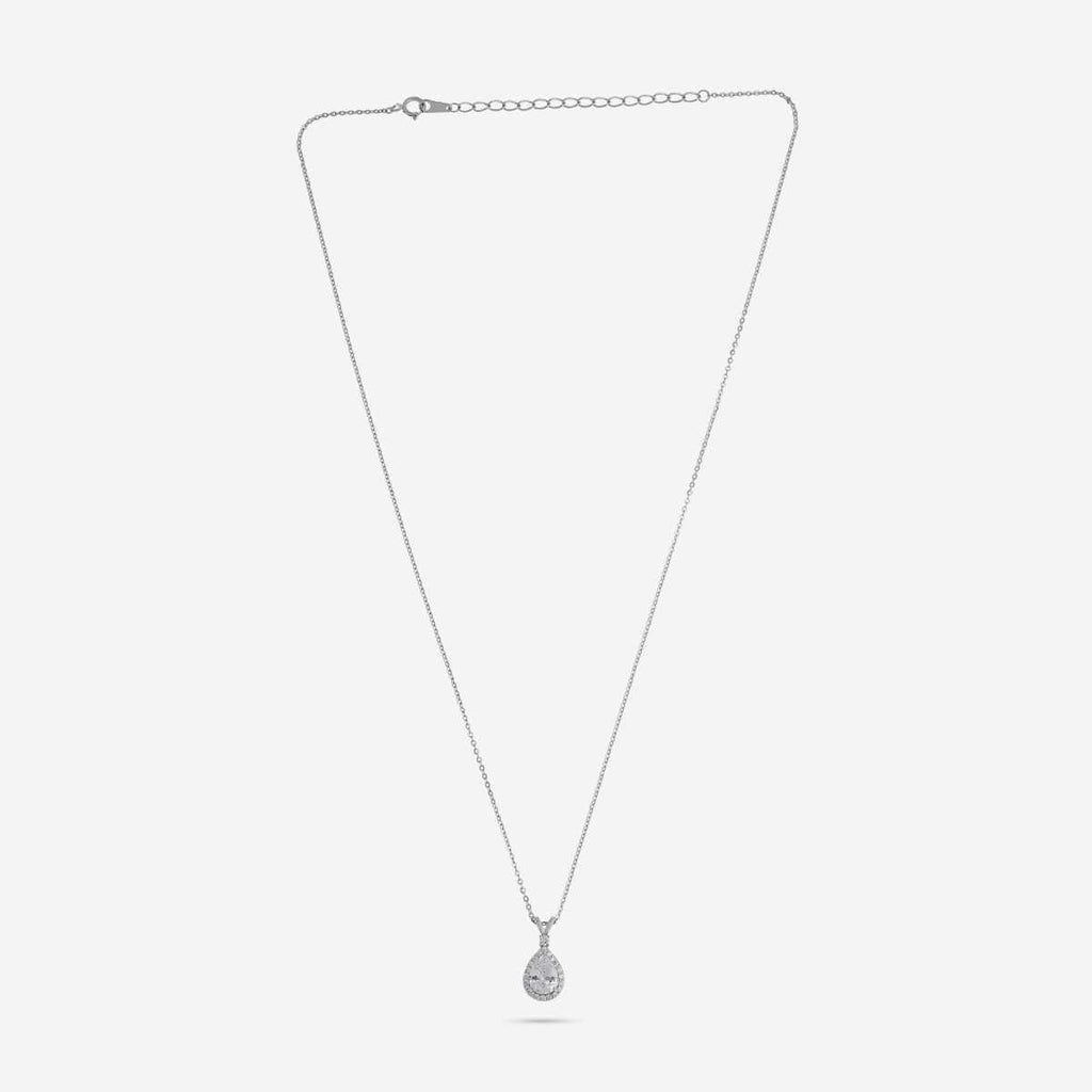 Silver Chain Pendant Earring Set 92.5 Silver Pendant with Chain and Earring Set 188215