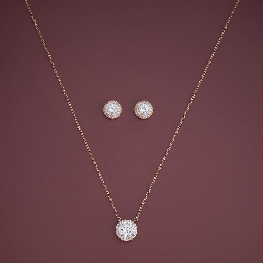 Silver Chain Pendant Earring Set 92.5 Silver Necklace 180970