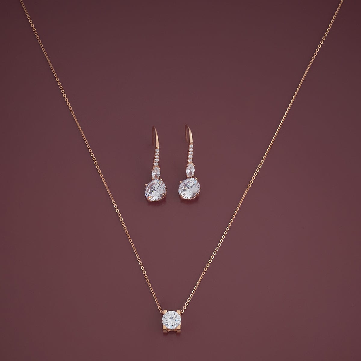 Silver Chain Pendant Earring Set 92.5 Silver Pendant with Chain and Earring Set 180981