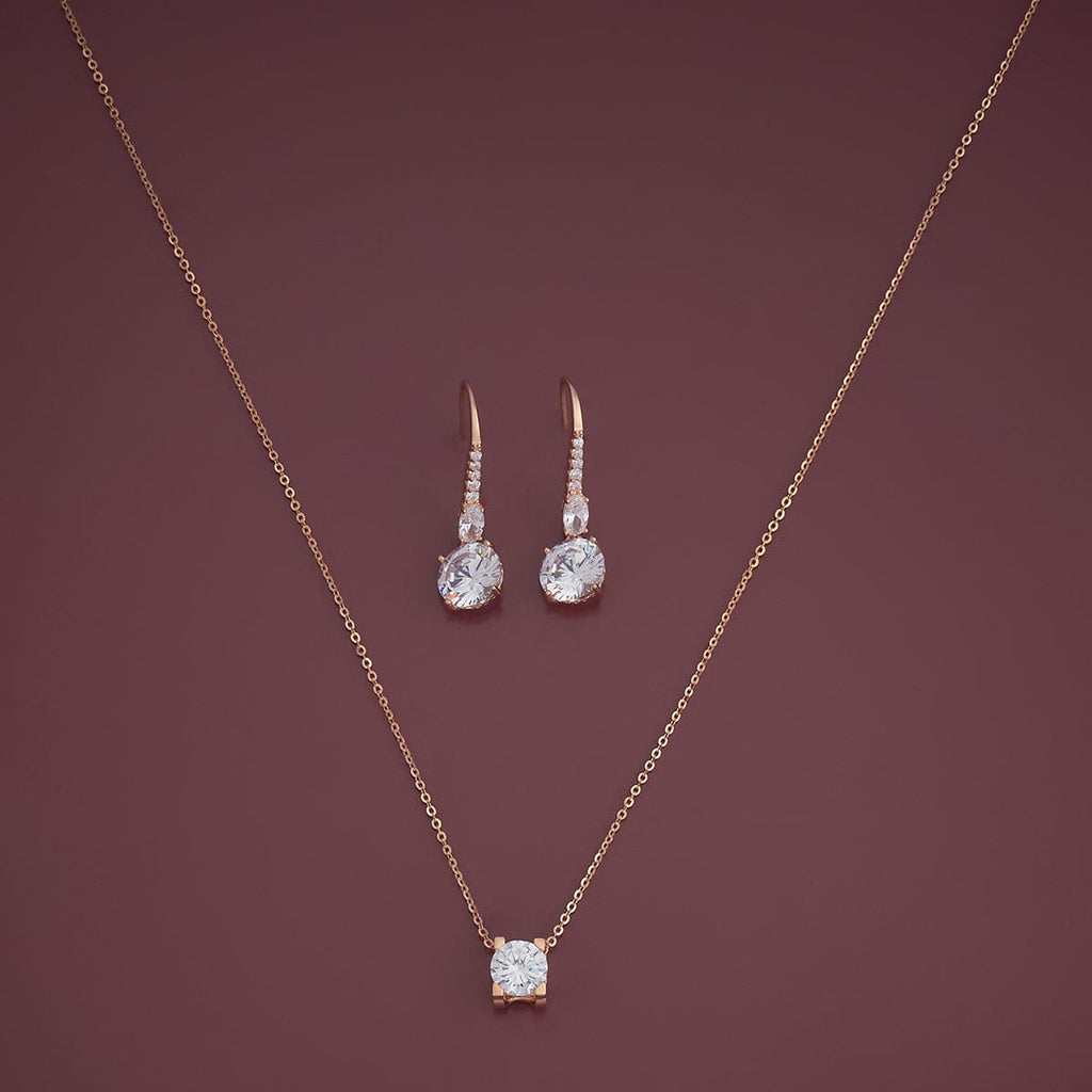 Silver Chain Pendant Earring Set 92.5 Silver Pendant with Chain and Earring Set 180981