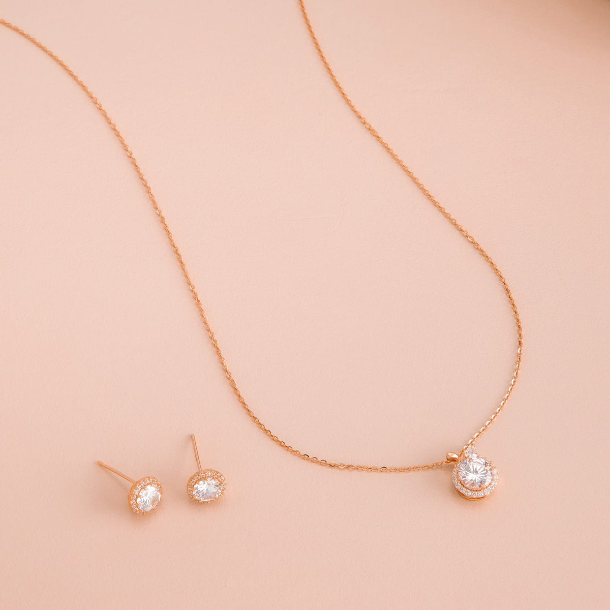 Silver Chain Pendant Earring Set 92.5 Silver Pendant with Chain and Earring Set 188236