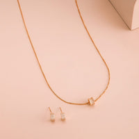 Silver Chain Pendant Earring Set 92.5 Silver Pendant with Chain and Earring Set 188237