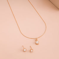 Silver Chain Pendant Earring Set 92.5 Silver Pendant with Chain and Earring Set 188240