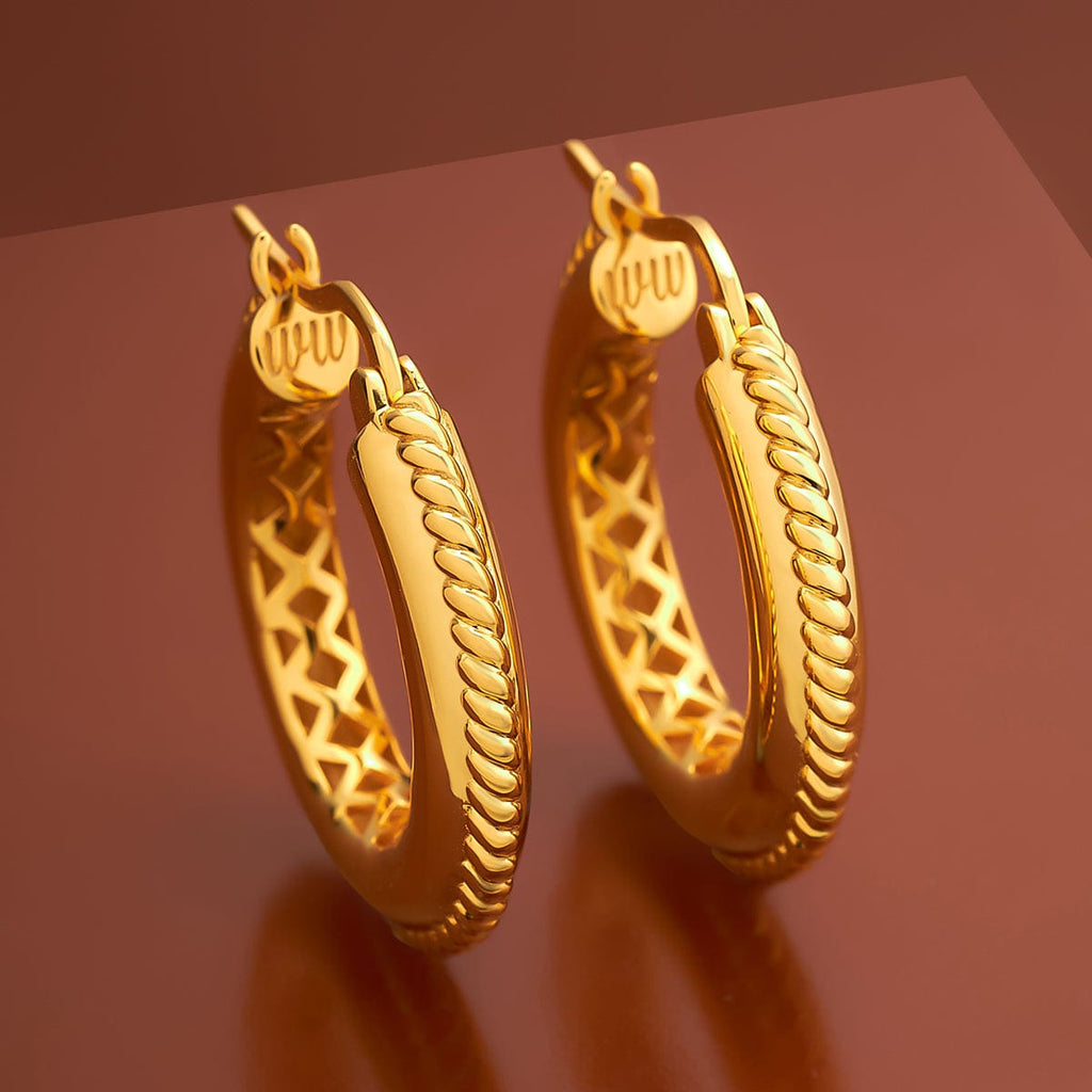 Buy Kundal 22k Yellow Gold Hoop Bali Earrings , Handmade Yellow Gold  Earrings for Women, Gift, Moon Design Indian Gold Earrings, Ethnic Hoop  Online in India - E… | Gold earrings indian,
