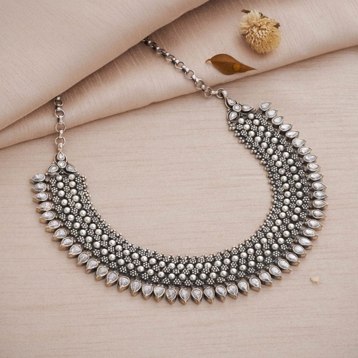 Necklace oxidised silver choker for women fashion traditional Indian  jewelry tribal inspired antique silver Choker Metal jewellery - Walmart.com