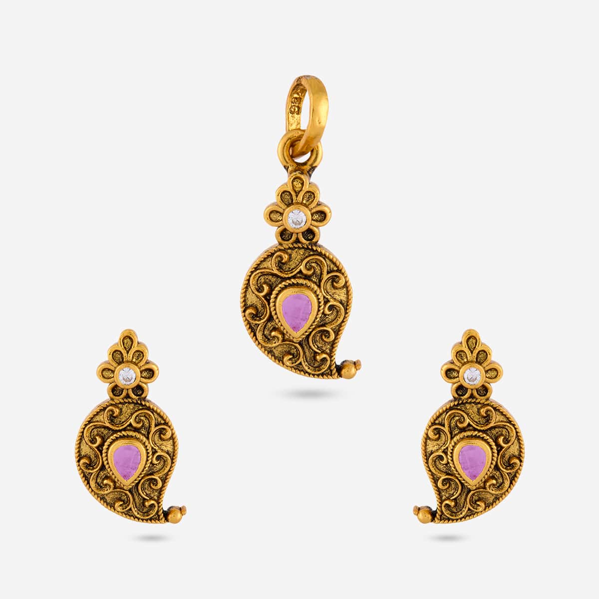 Silver Temple Pendant Earring 92.5 Silver Temple Pendant Earring 199516