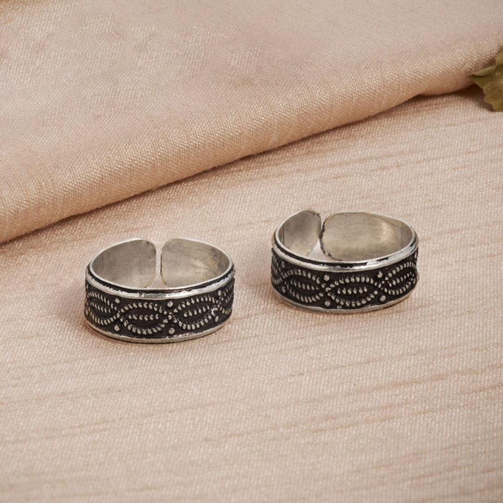 CLARA 925 Sterling Silver Butterfly Toe Rings Pair Size Adjustable Gif