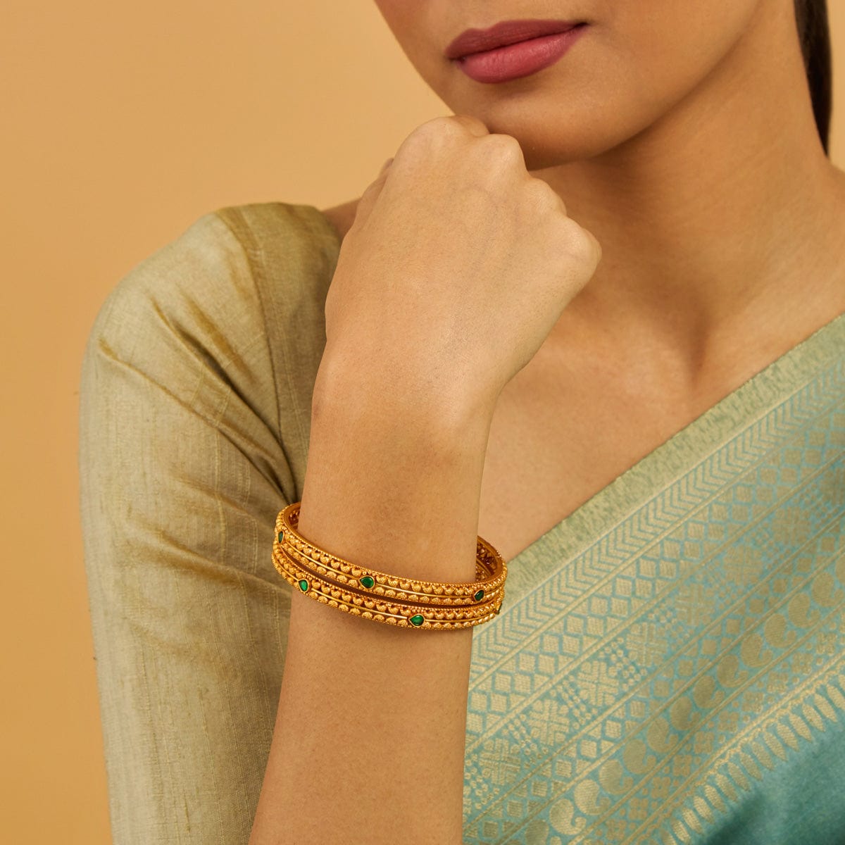 Saba Bangle Silver Temple Bangle 180414