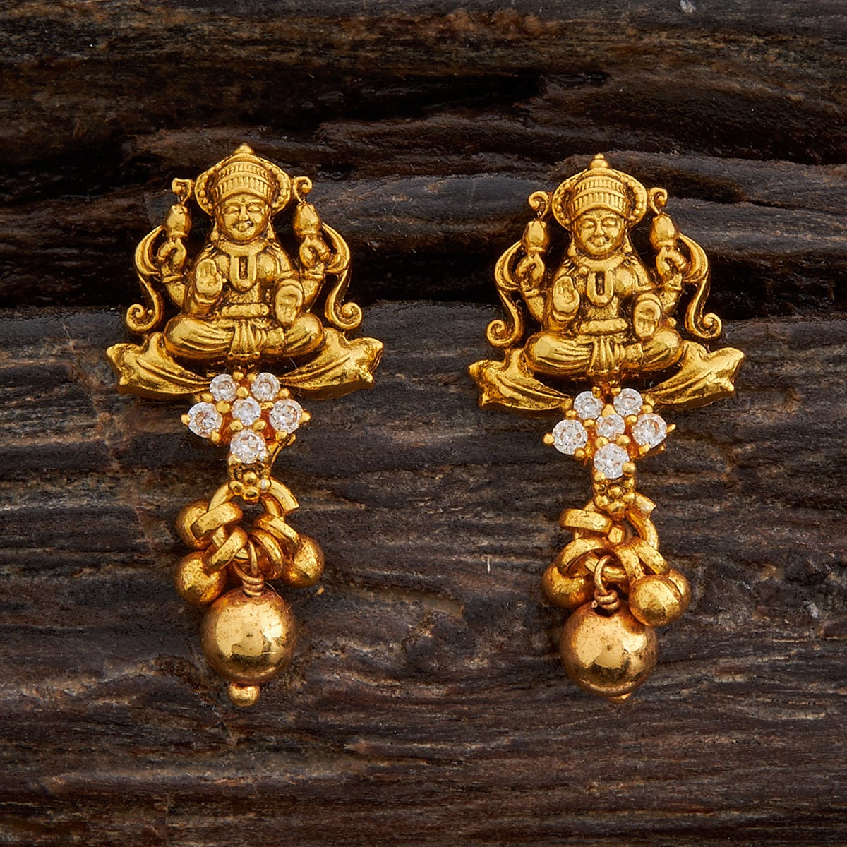 Temple Look Gold Plated Pearl Earrings – Sanvi Jewels