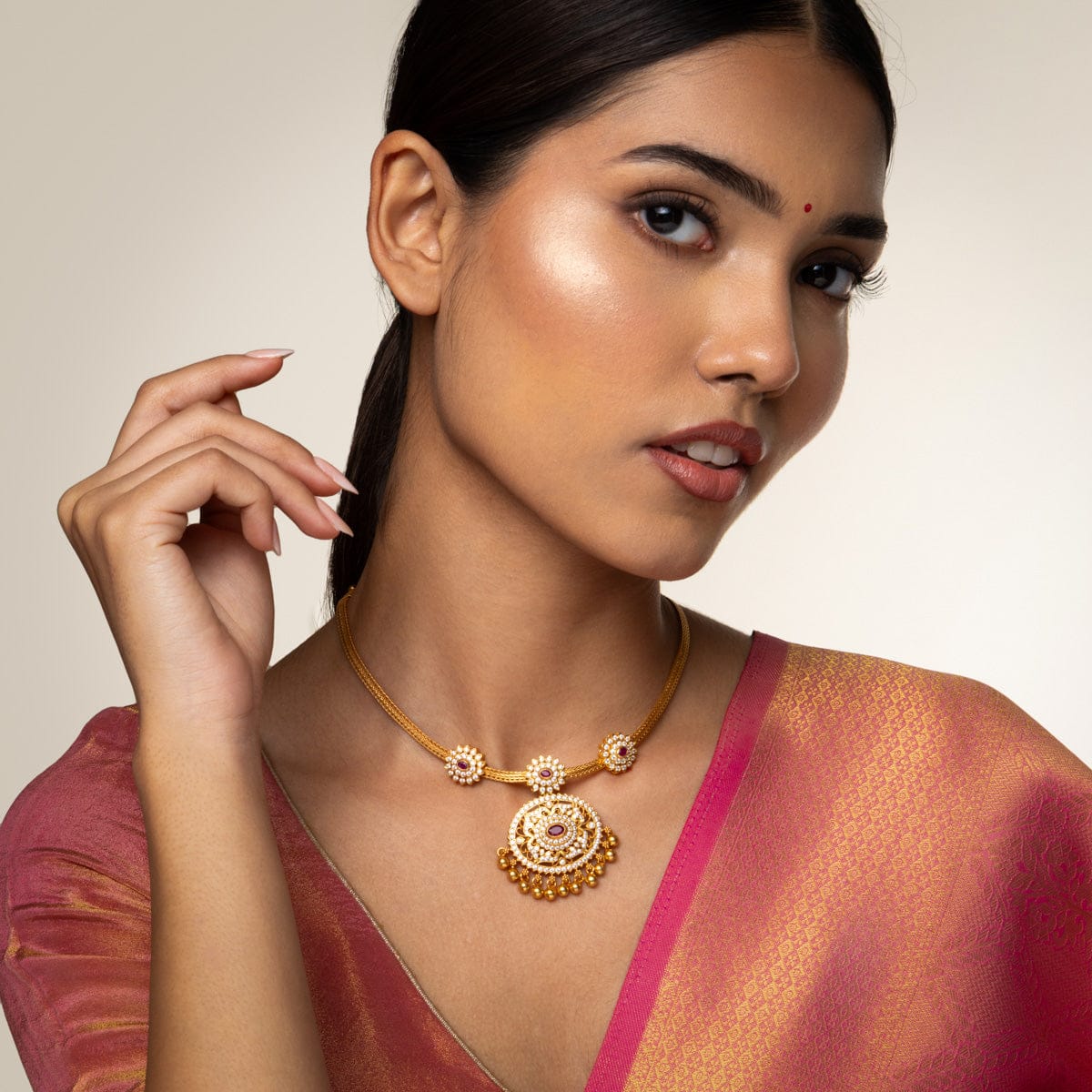 Temple Necklace Silver Temple Necklace 190605