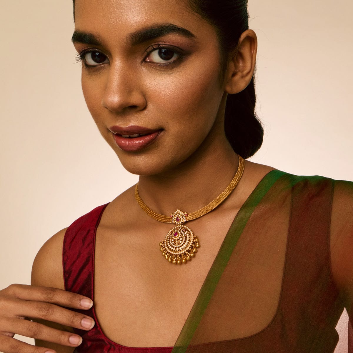 Temple Necklace Silver Temple Necklace 190603