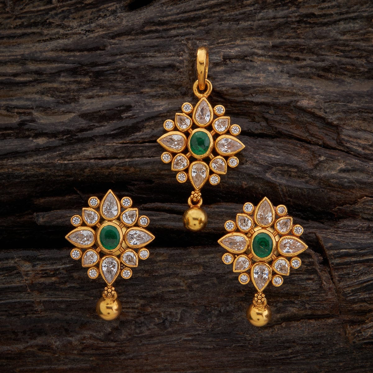 Temple Pendant Set Silver Temple Pendant Earring 157461