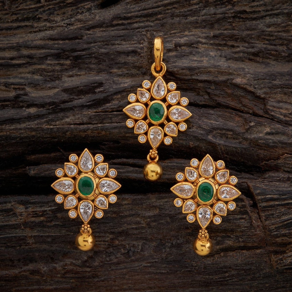 Temple Pendant Set Silver Temple Pendant Earring 157461