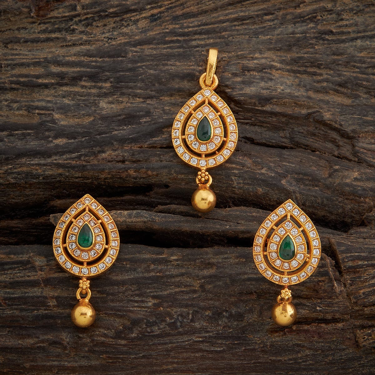 Temple Pendant Set Silver Temple Pendant Earring 158182