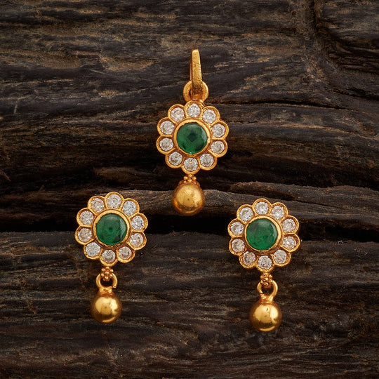 Temple Pendant Set Silver Temple Pendant Earring 161850
