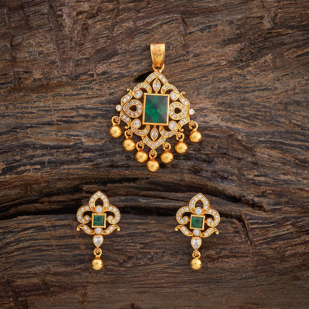 Temple Pendant Set Silver Temple Pendant Earring 177365