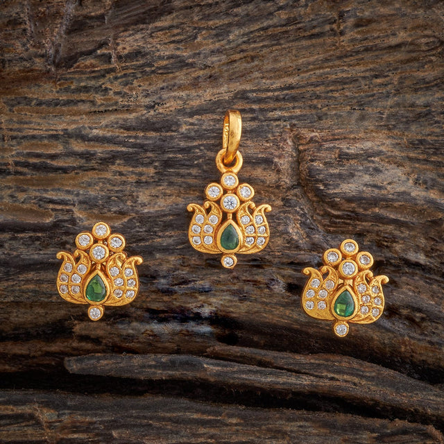 Temple Pendant Set Silver Temple Pendant Earring 178135