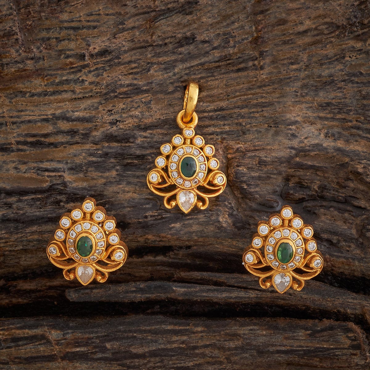 Temple Pendant Set Silver Temple Pendant Earring 178137