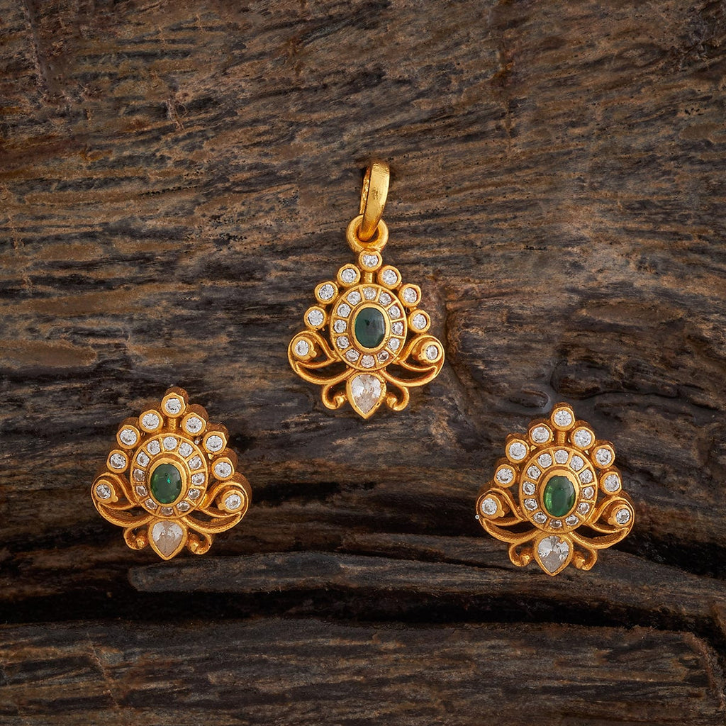 Temple Pendant Set Silver Temple Pendant Earring 178137