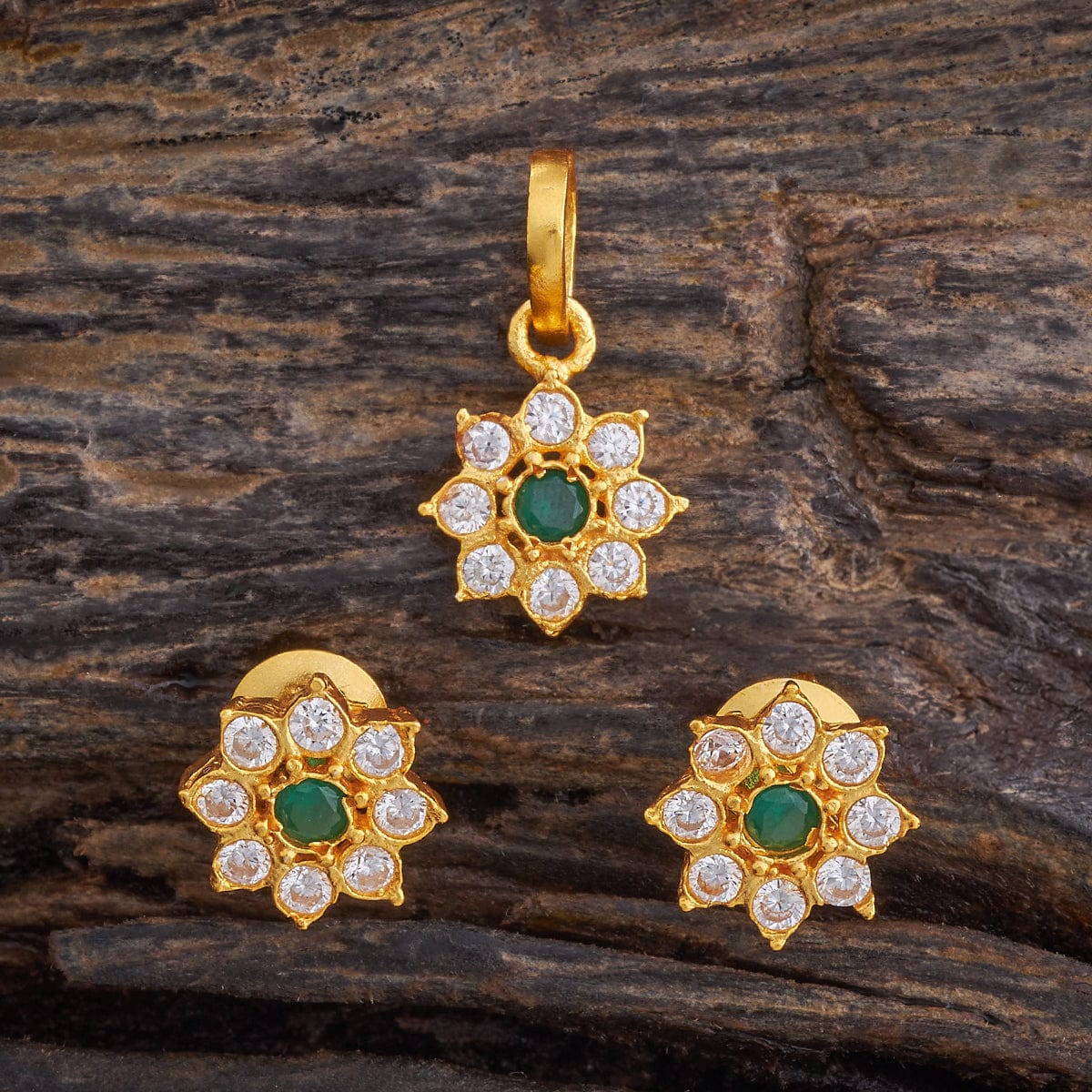 Temple Pendant Set Silver Temple Pendant Earring 178548