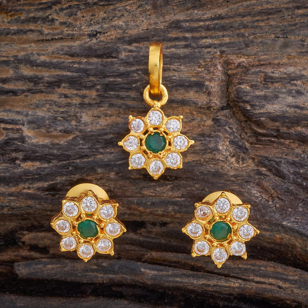 Temple Pendant Set Silver Temple Pendant Earring 178548