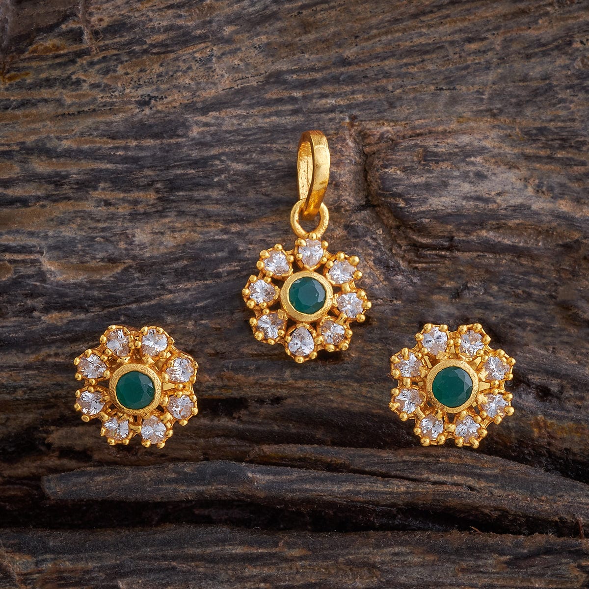 Temple Pendant Set Silver Temple Pendant Earring 178552