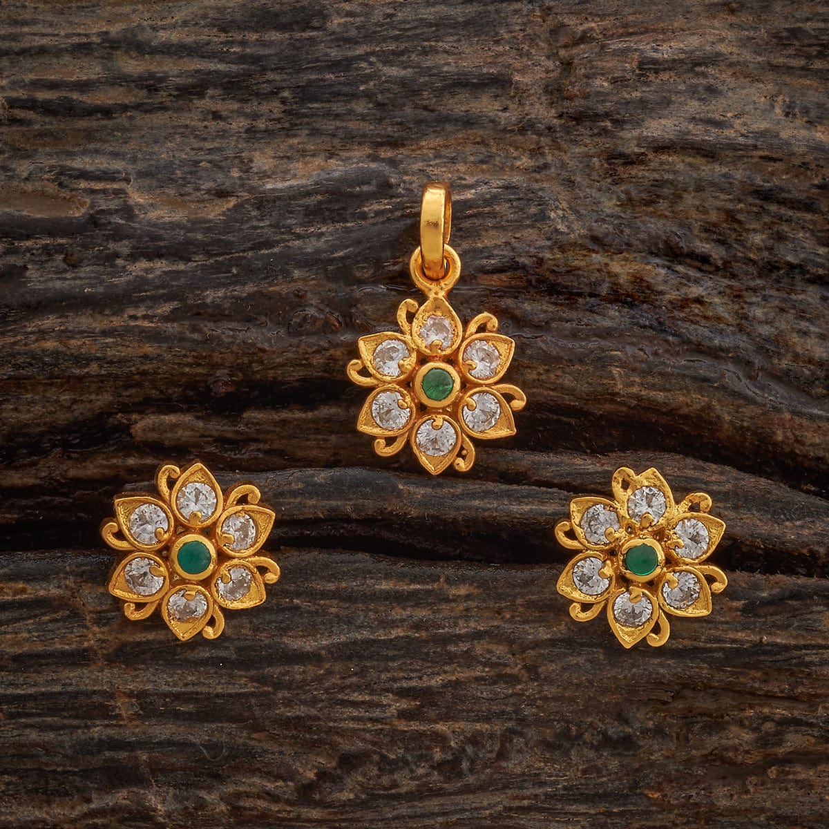 Temple Pendant Set Silver Temple Pendant Earring 180493