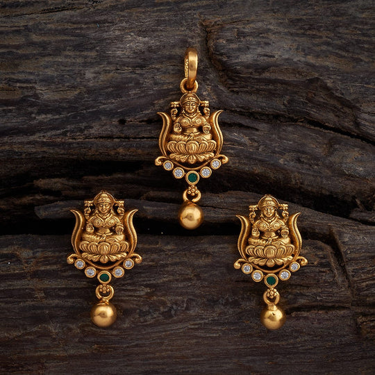 Temple Pendant Set Silver Temple Pendant Earring 170620