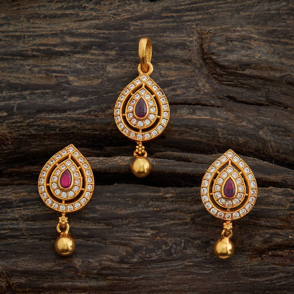 Temple Pendant Set Silver Temple Pendant Earring 158182