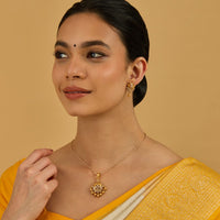 Temple Pendant Set Silver Temple Pendant Earring 174245