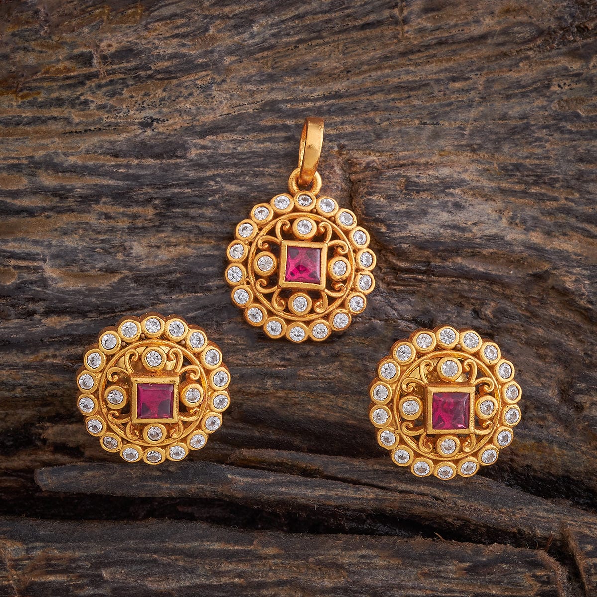 Temple Pendant Set Silver Temple Pendant Earring 178099