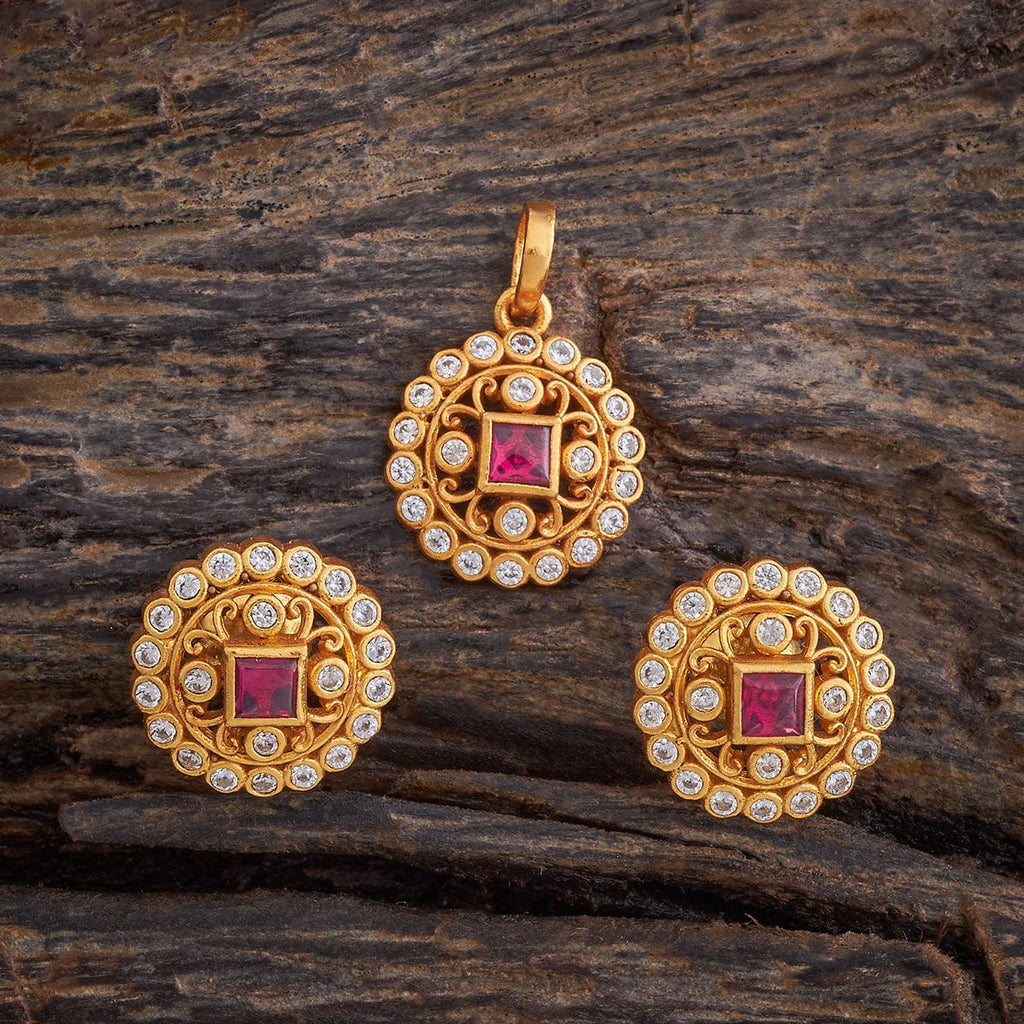 Temple Pendant Set Silver Temple Pendant Earring 178099