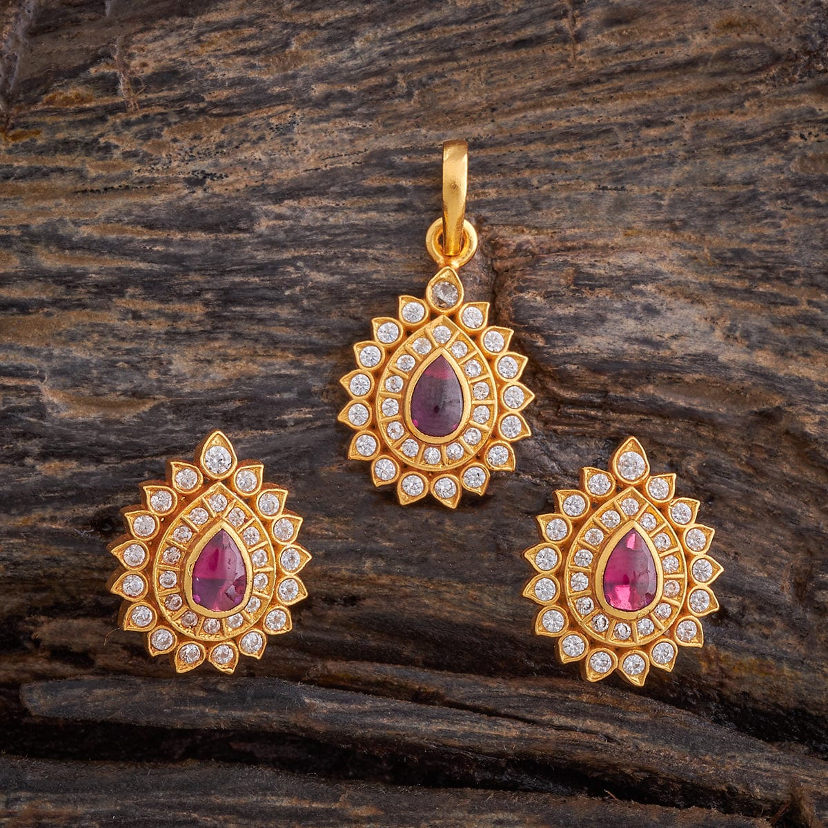 Temple Pendant Set Silver Temple Pendant Earring 178133