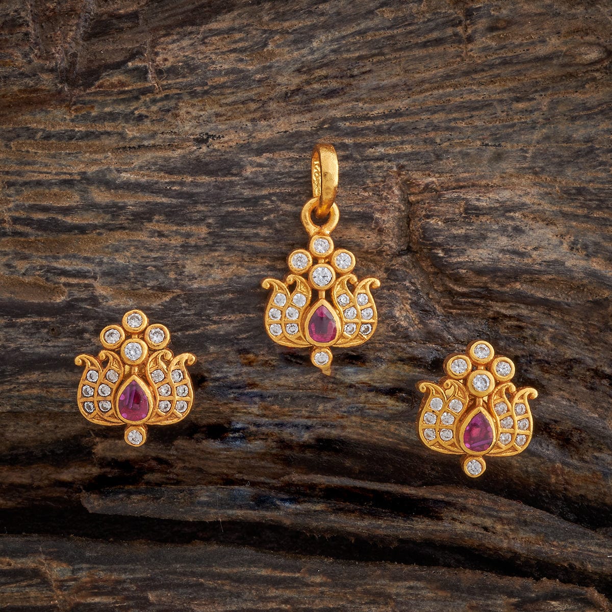 Temple Pendant Set Silver Temple Pendant Earring 178135